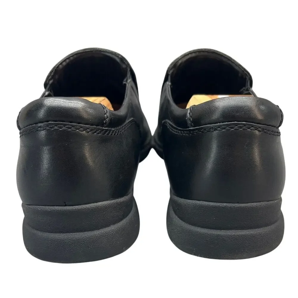 Kenneth Cole Reaction Black Leather Square Toe Slip On Casual Loafer Men 9.5